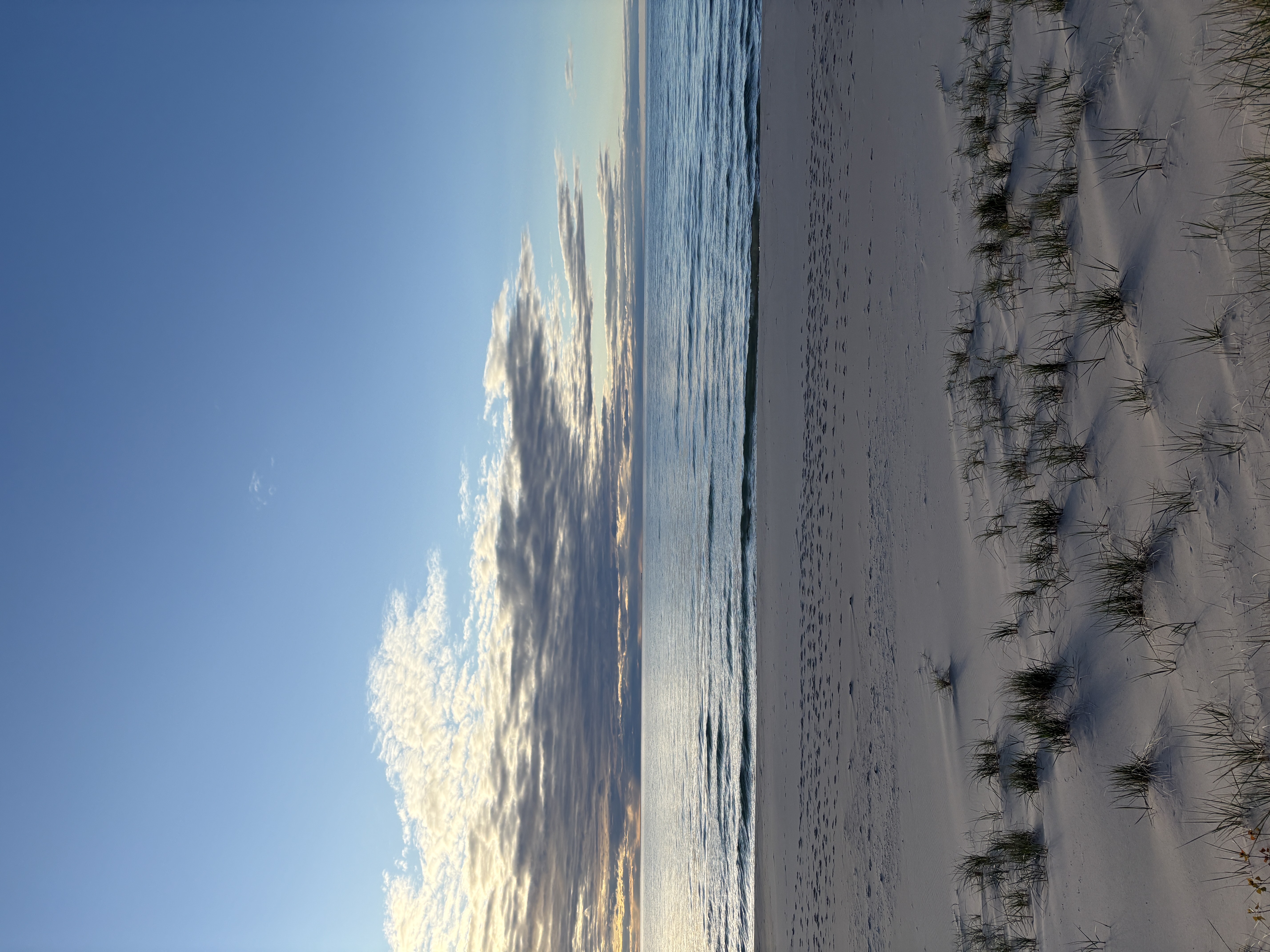 Sunset over Lake Michigan dunes